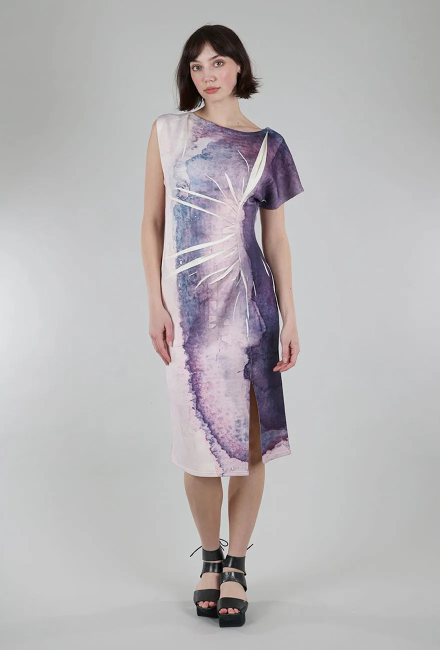 Abstract Scuba Dress, Mauve