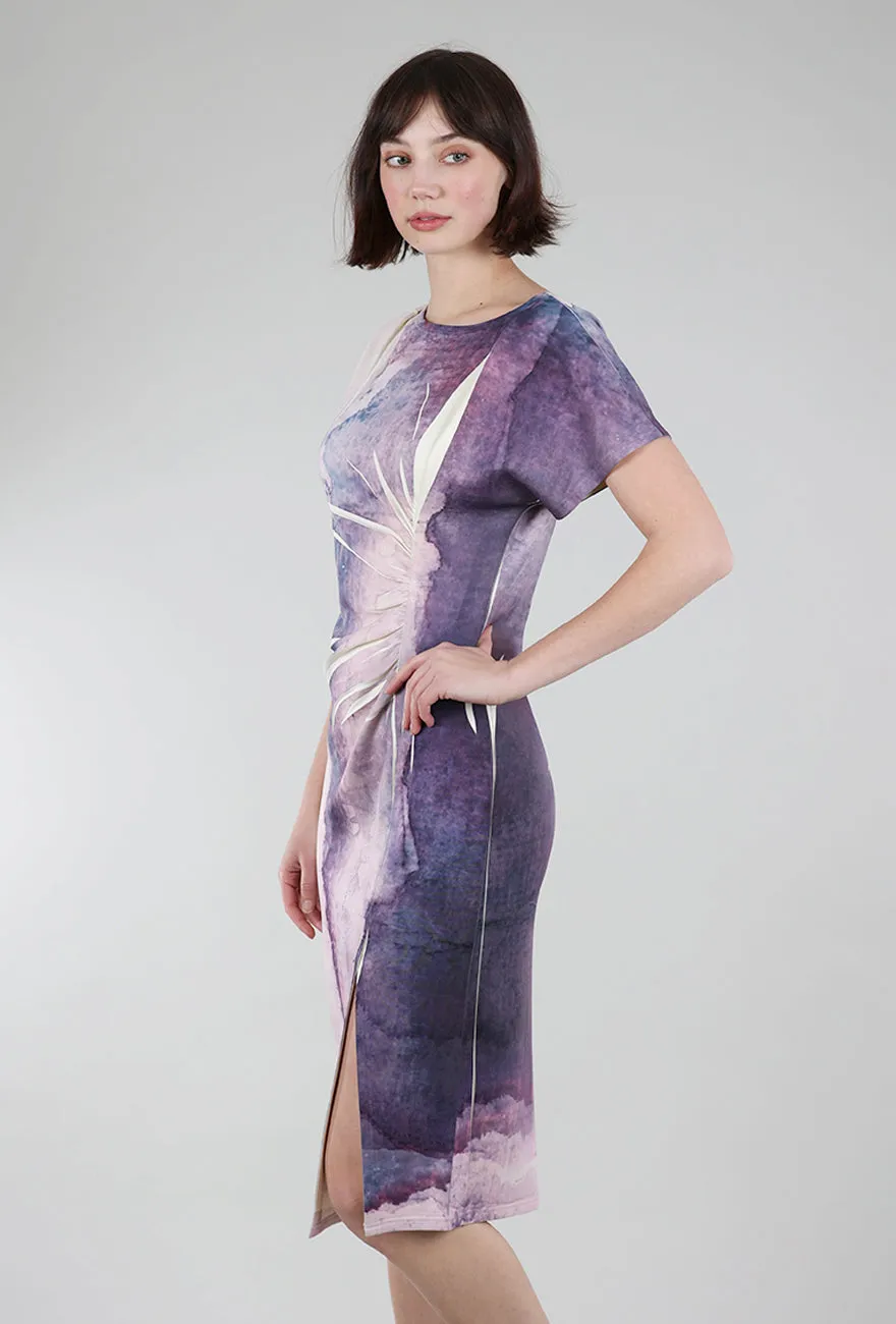 Abstract Scuba Dress, Mauve