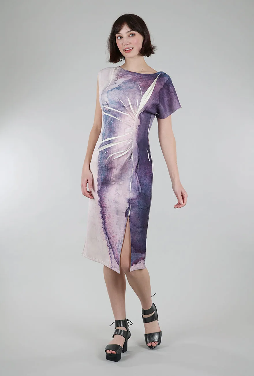 Abstract Scuba Dress, Mauve