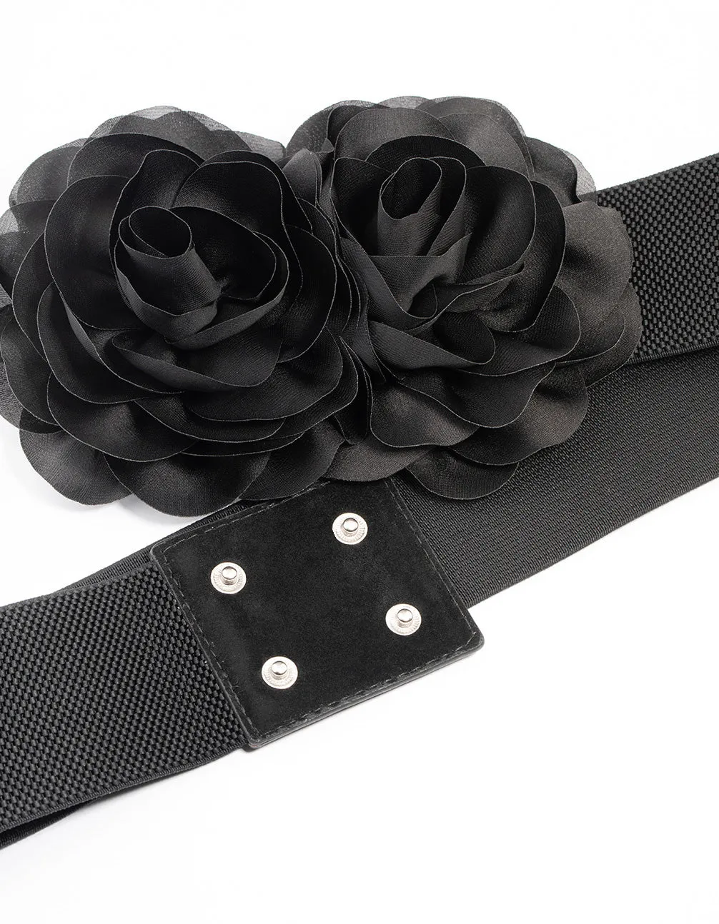 Adjustable Fabric Flower Stretch Belt