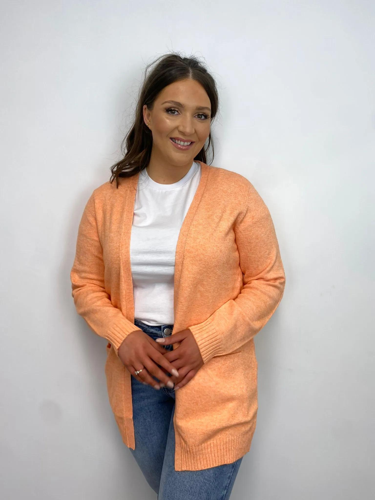 Ashley Open Knit Cardigan (Tangerine)