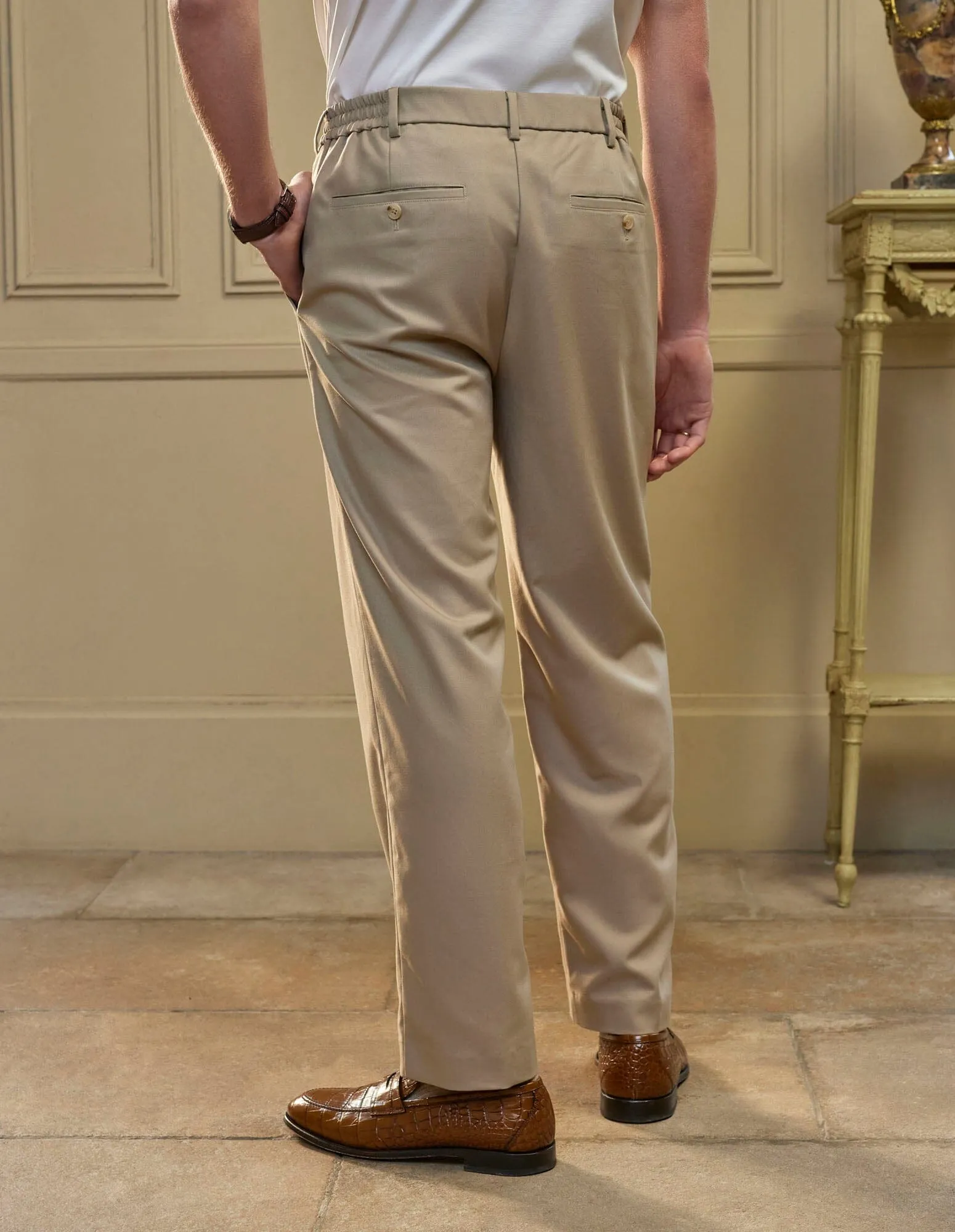 Beige Relaxed Fit Trouser