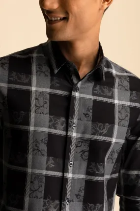 Black Damask Check Shirt