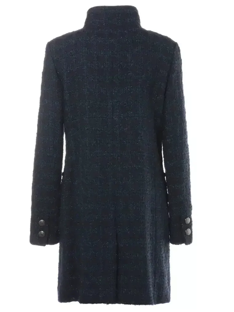 Blue and Navy Tweed Acrylic Coat