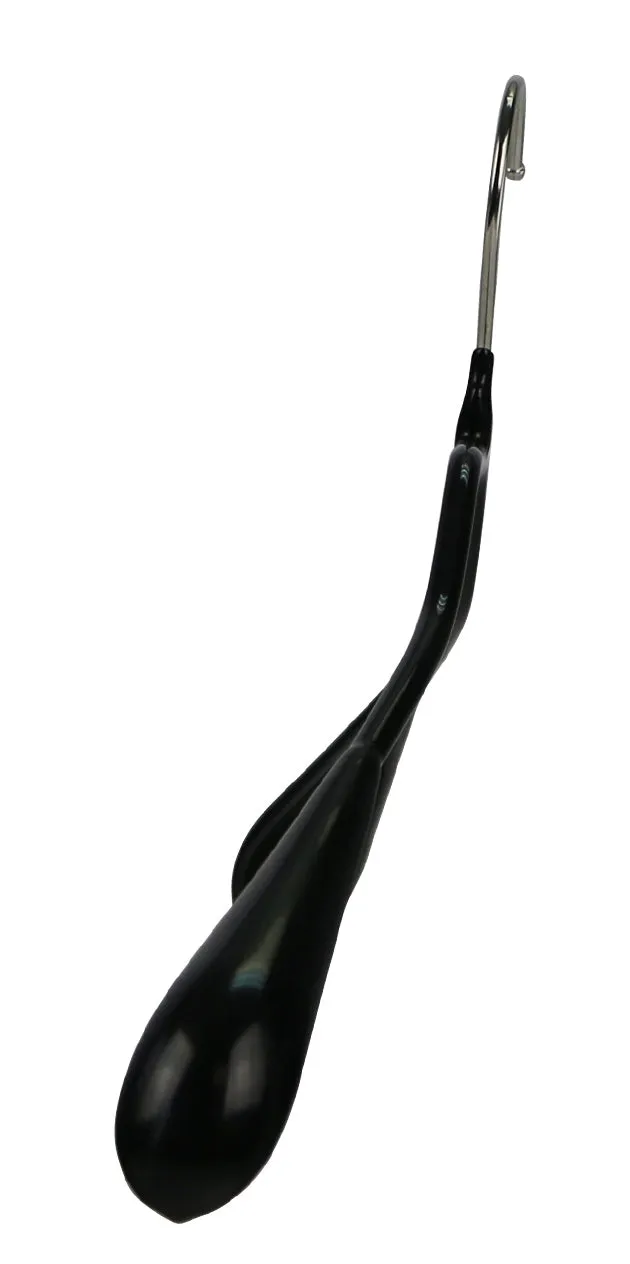 BodyForm Series -  Steel Coated Hanger with Shoulder Support & Adjustable Clips, Model 42LK, Black