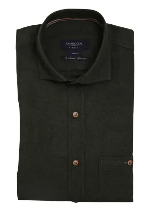 Brushed Cotton Shirt Green