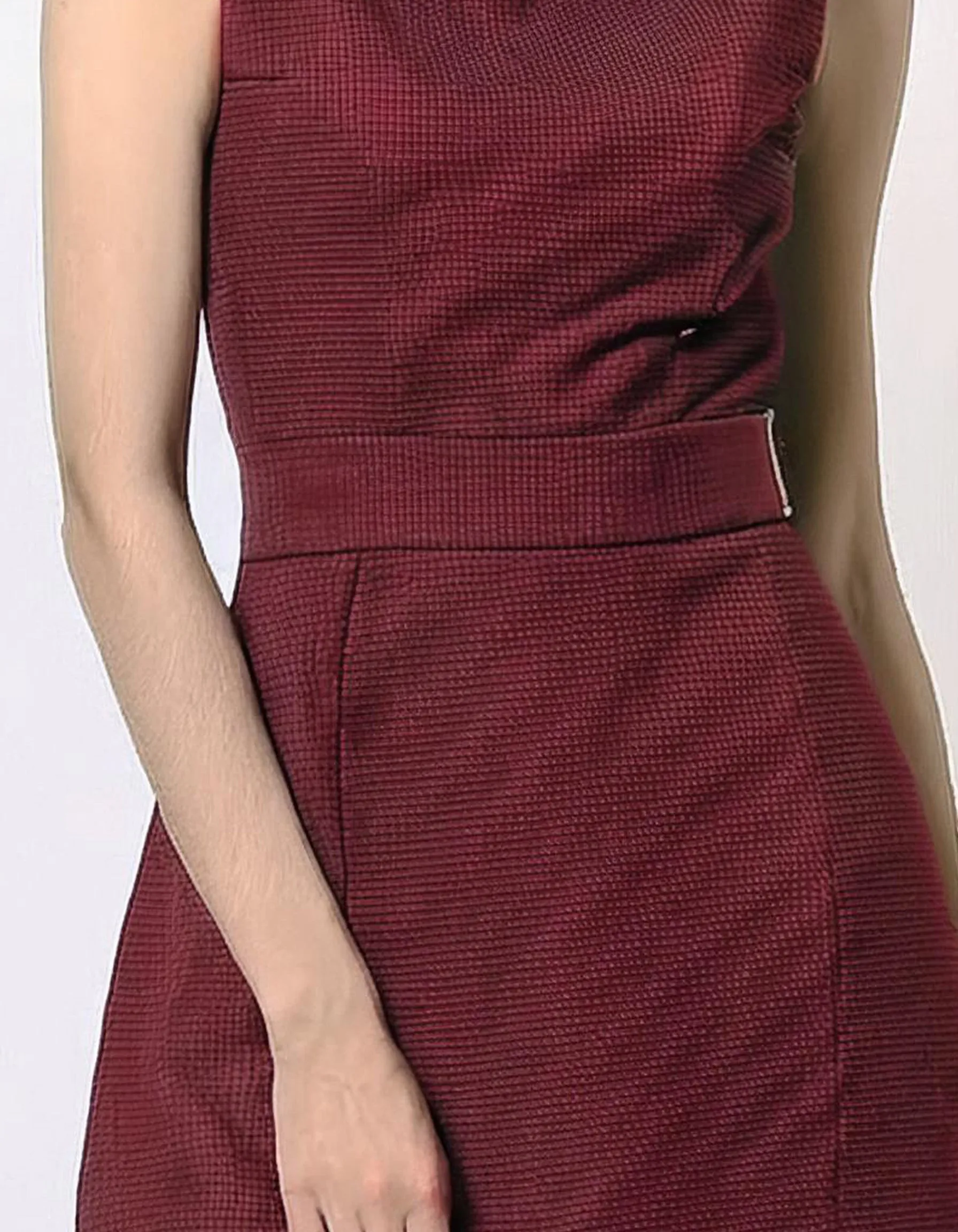 Burgundy Cowl Neck Sheath Dress