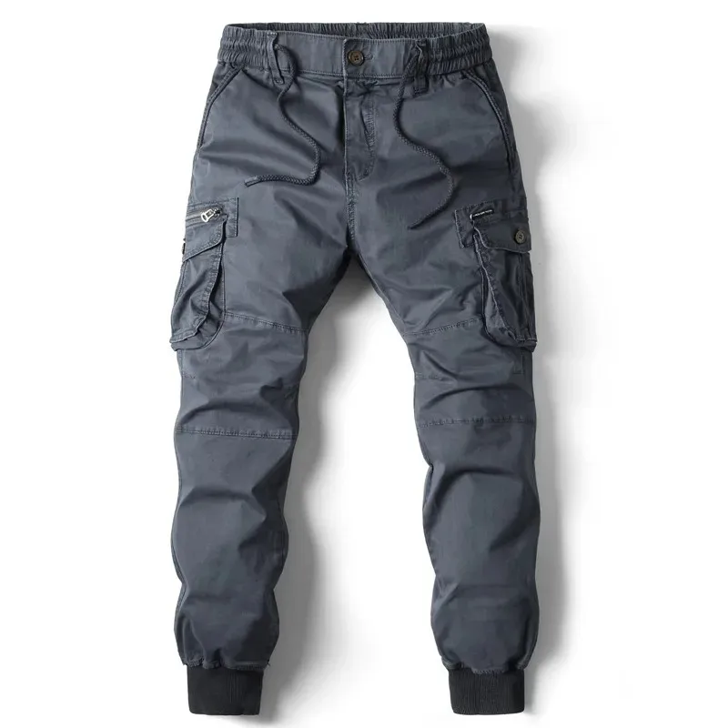 Cargo trousers men - Comfortable joggers with pockets, elasticated waistband