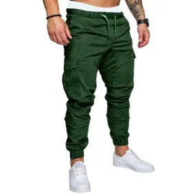 Cargo trousers men - Sporty jogging trousers with side pockets, elasticated waistband