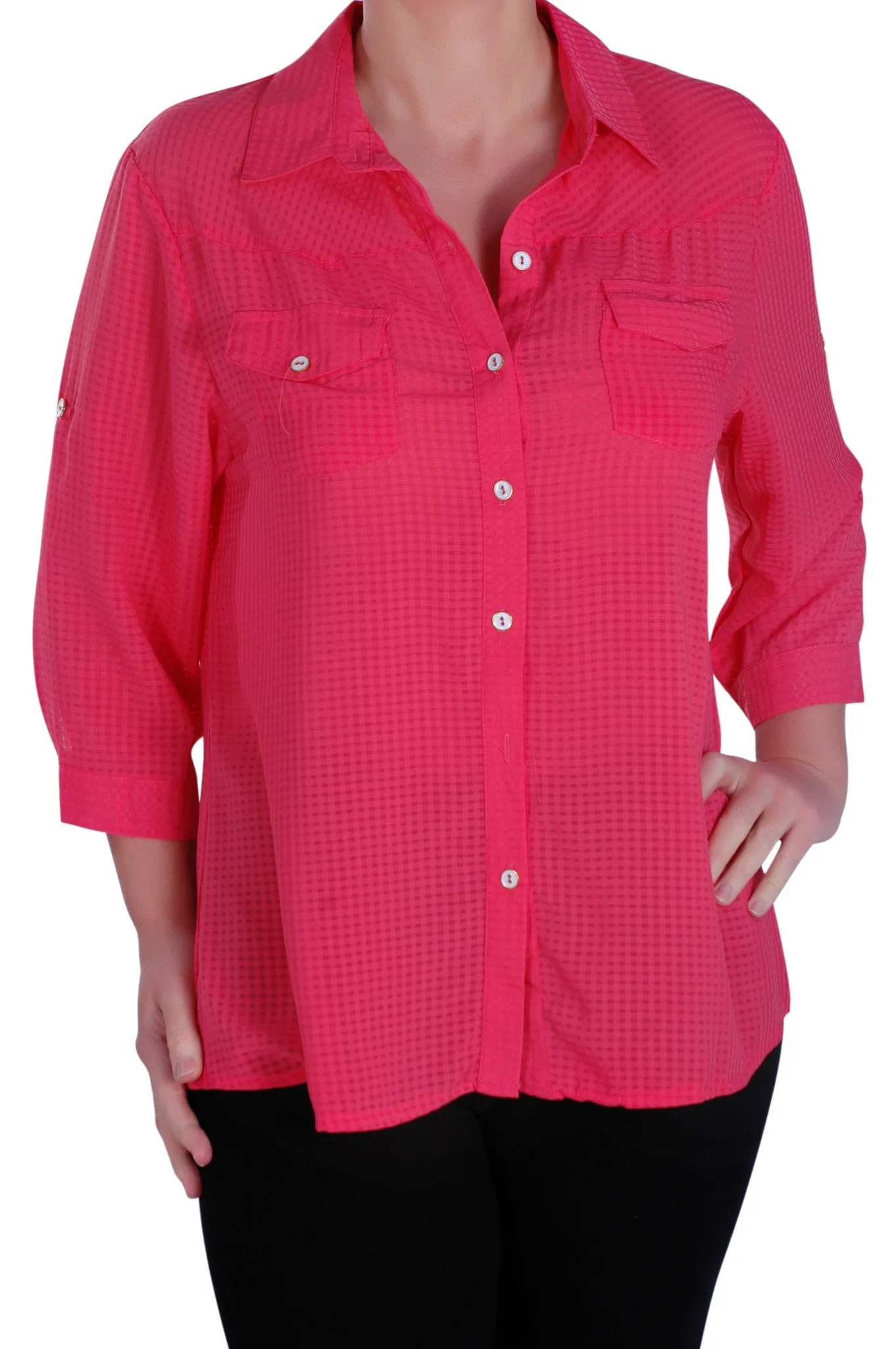 Casual Plain Plus Size Blouse