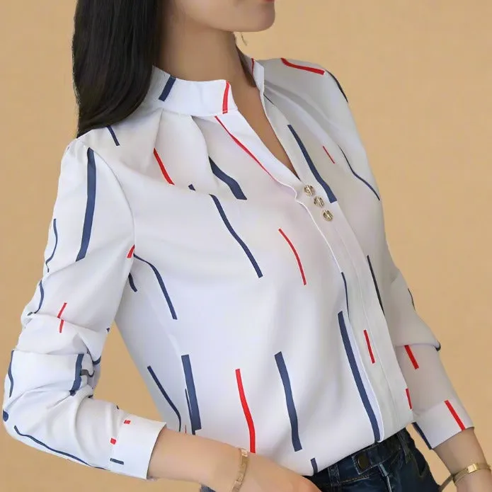 Casual printed white tops for women