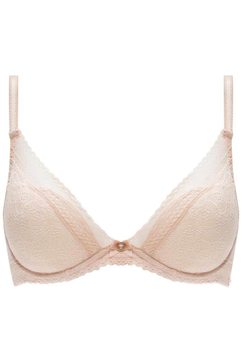 Chantelle Festivité Lace Plunge Bra, Golden Beige (C3682)