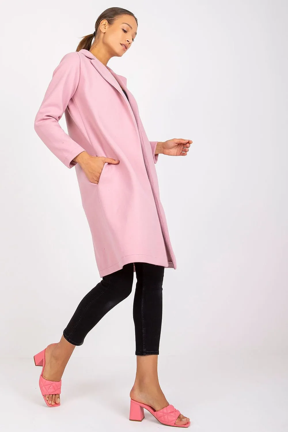 Chic Parisian Long Coat with Eye-Catching Shoulder Details