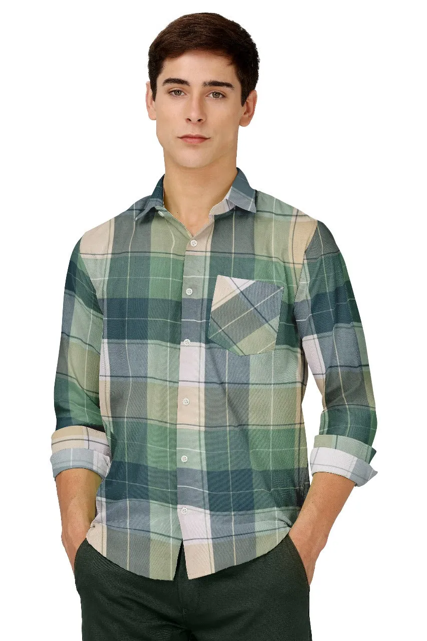 Combo of 2 Check Shirt & Striped Printed Shirt