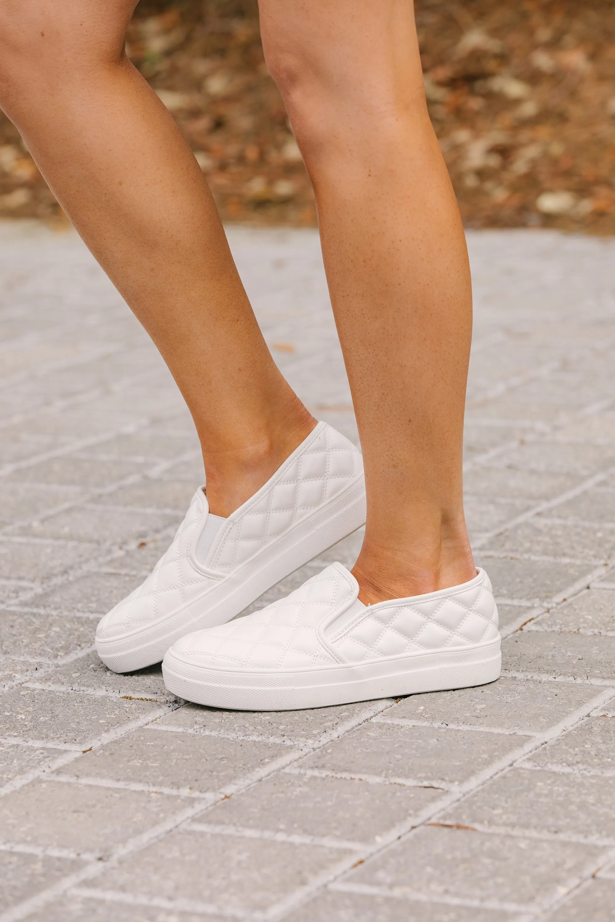 Crushin' White Quilted Sneakers