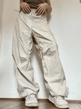 Drawstring Low Waist Baggy Cargo Pants