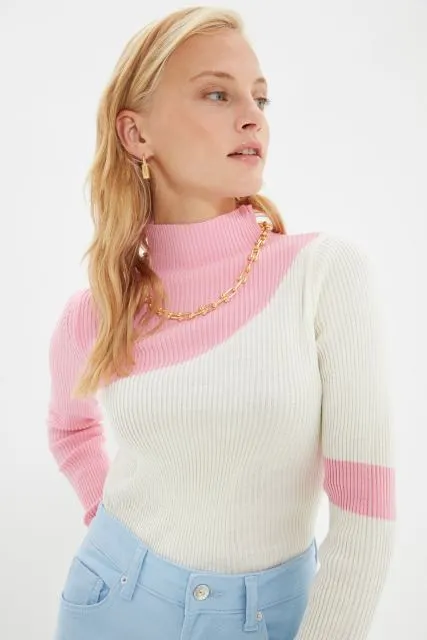 DressBetty - With Color Block Knitwear Sweater