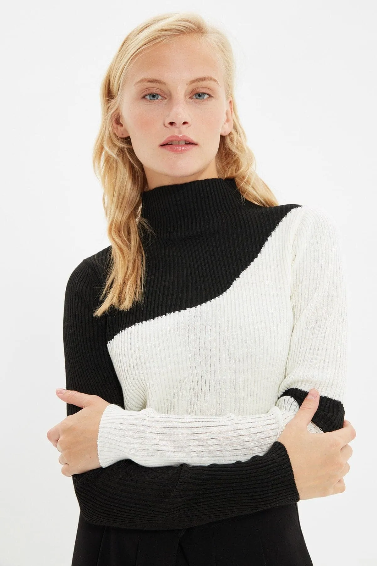 DressBetty - With Color Block Knitwear Sweater