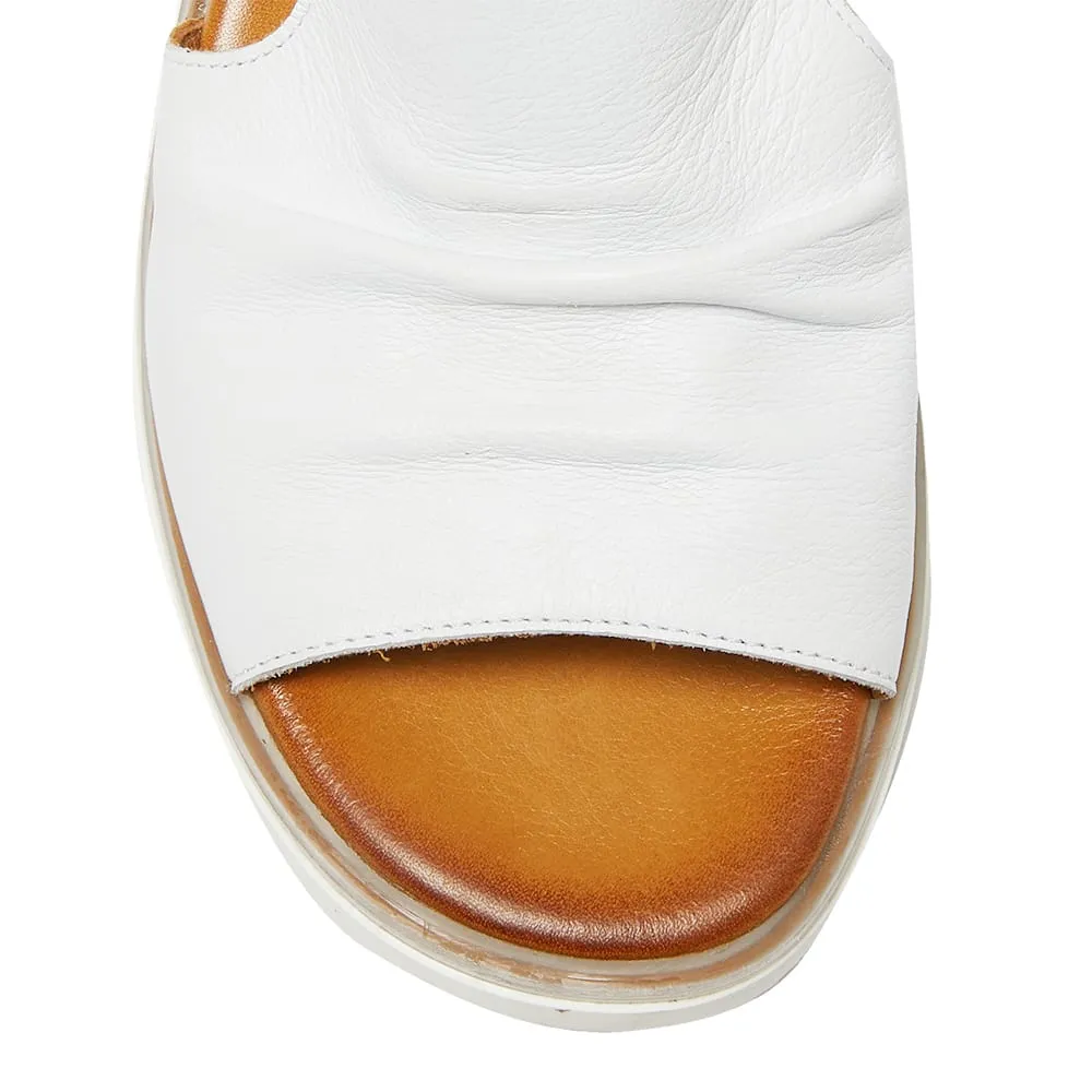 Dusk Heel in White Leather