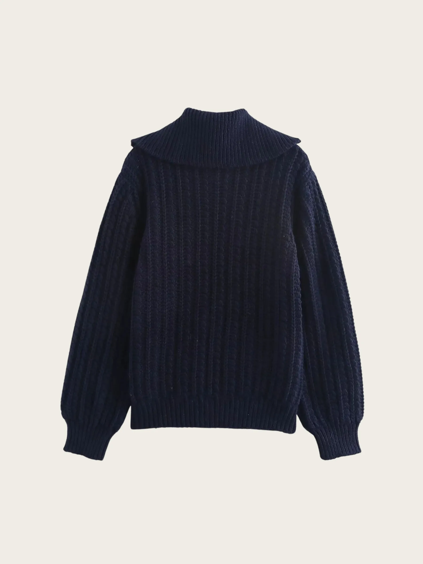 Eva Cable Knit Zip Sweater