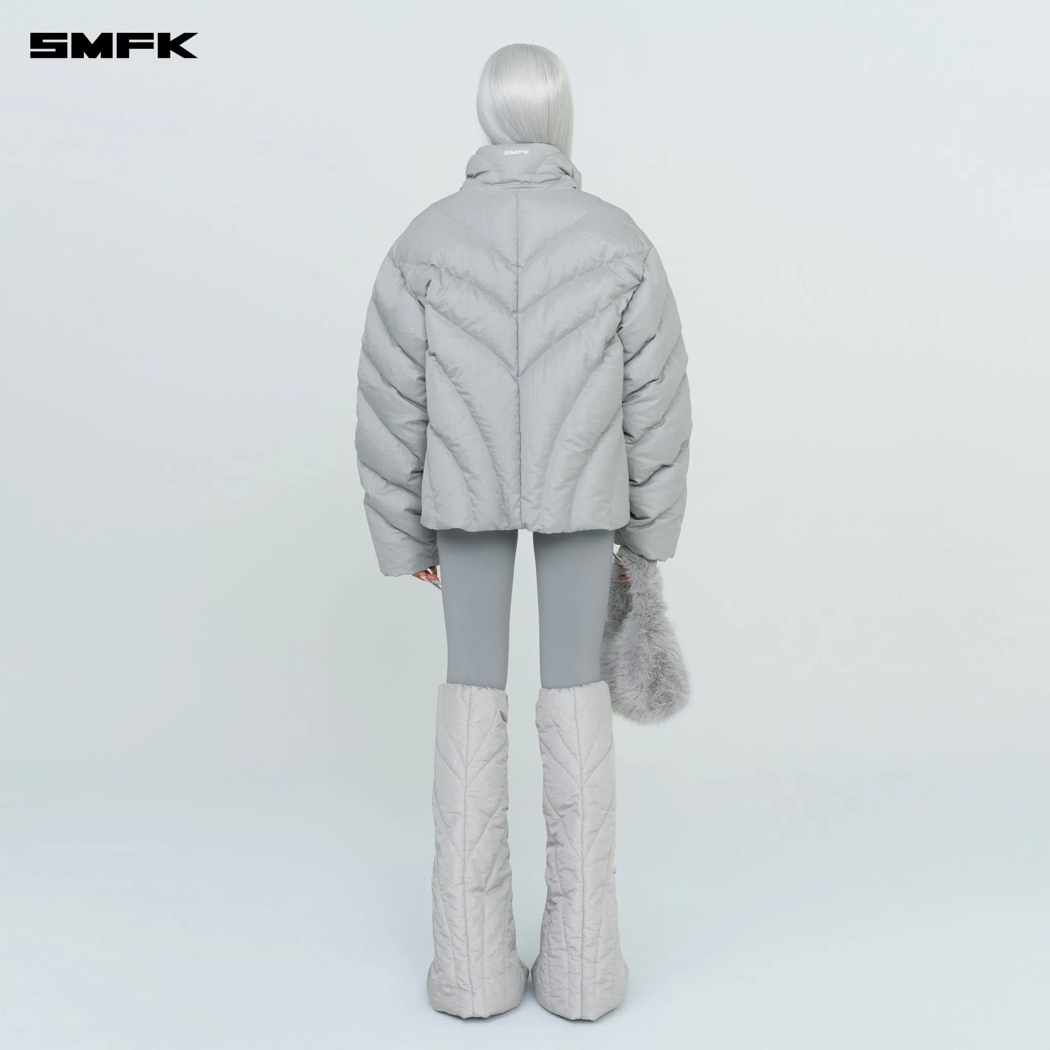 FUTURE Storm Wide Down Puff Jacket In Silver