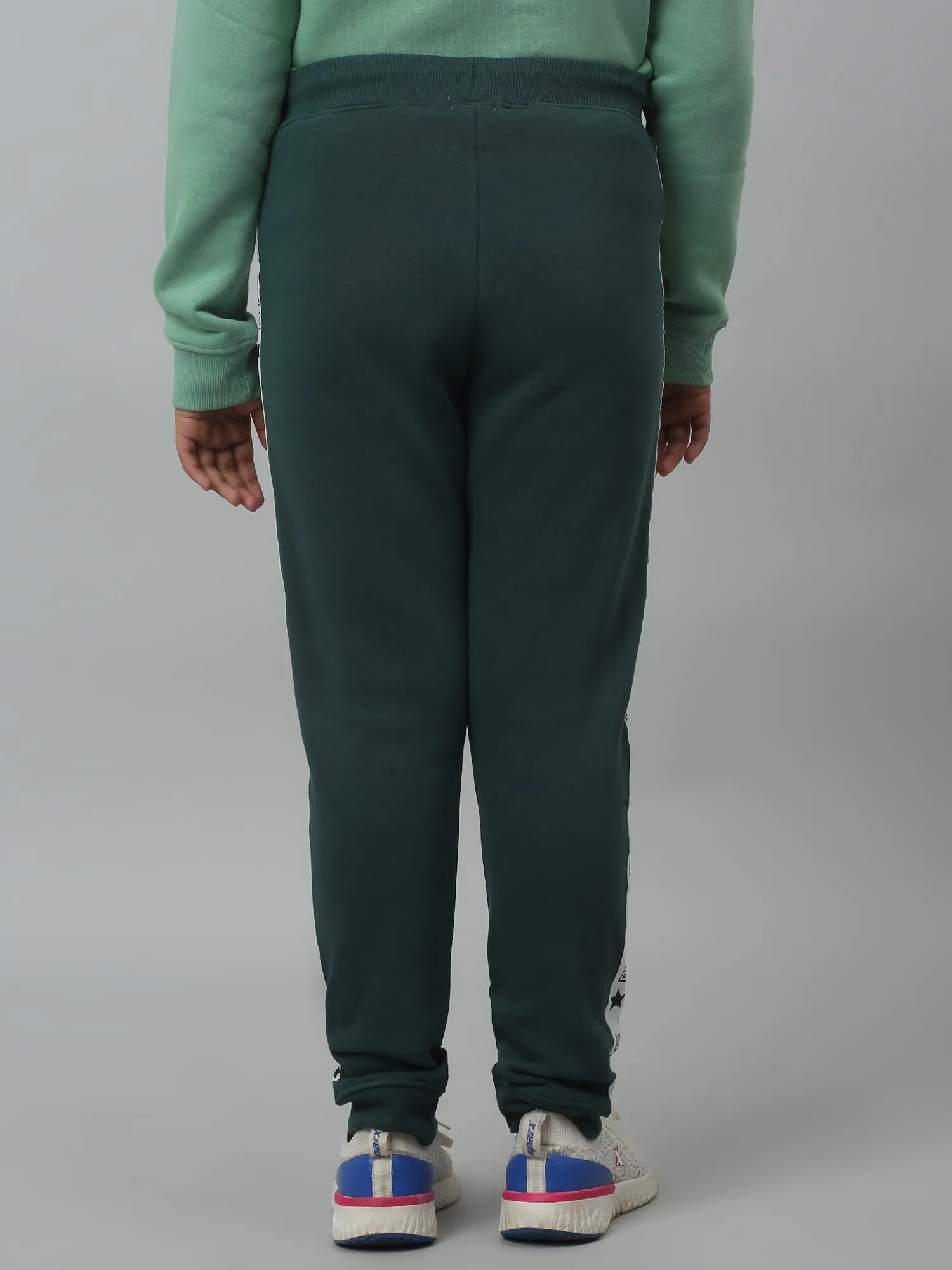 Girls Casual Bottle Green Track Pants