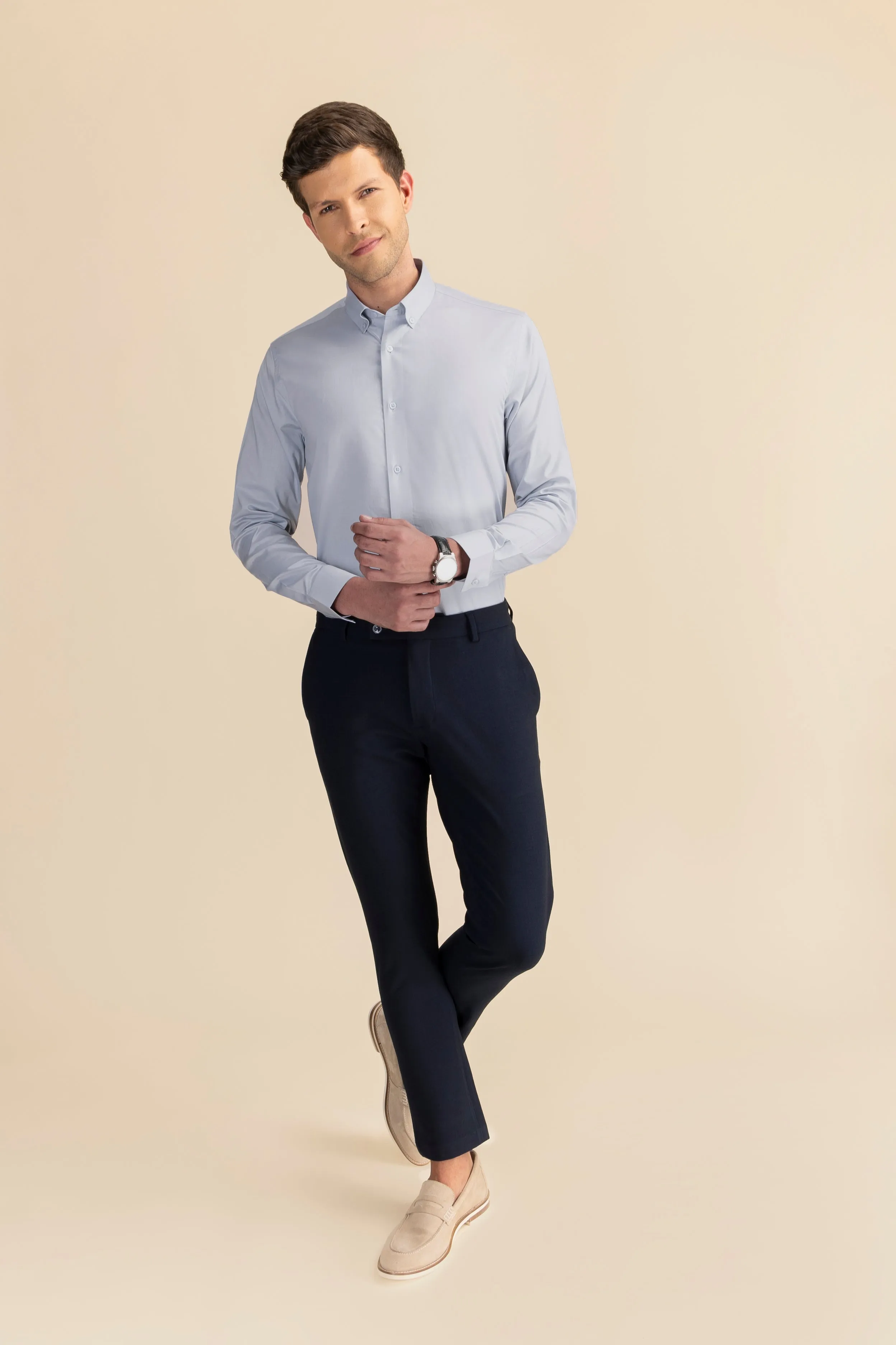 Grey Poplin Solid Shirt