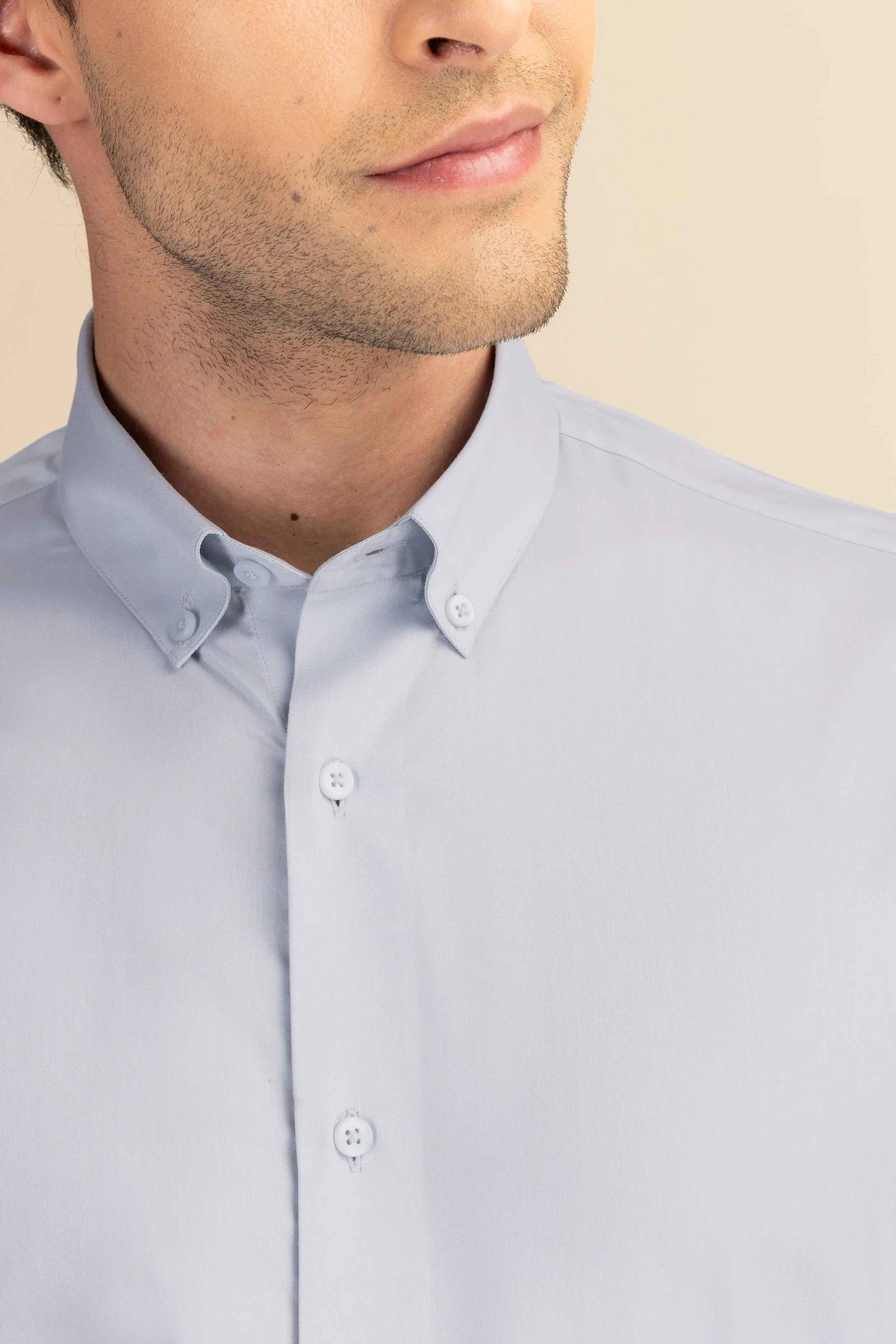 Grey Poplin Solid Shirt