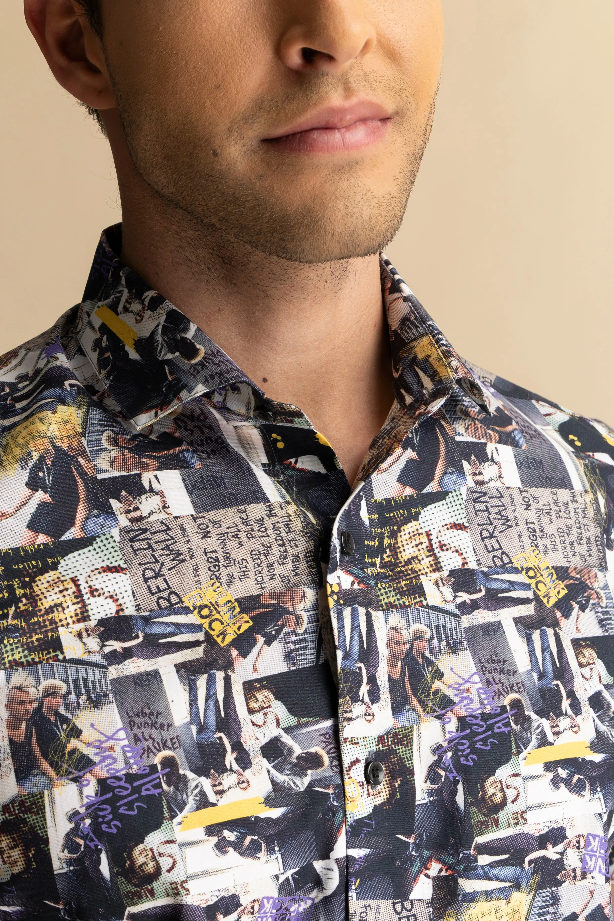 Half Sleeves Navy Print Shirt EOSS