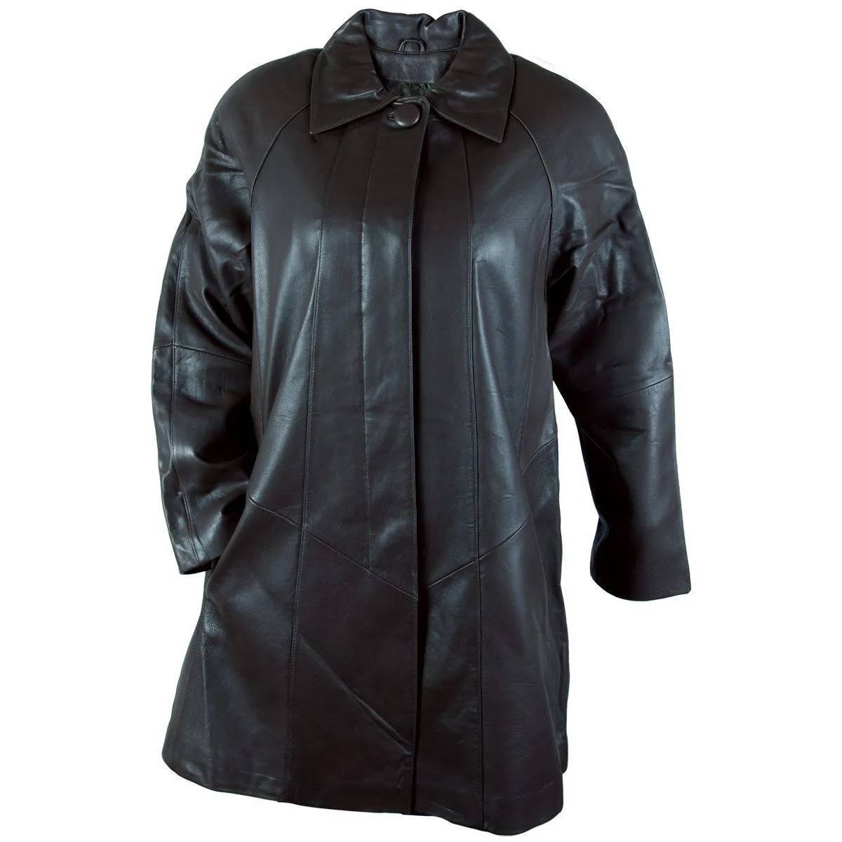 Ladies Lucky Leather 80 Black Soft Touch Supple Lambskin Leather Coat