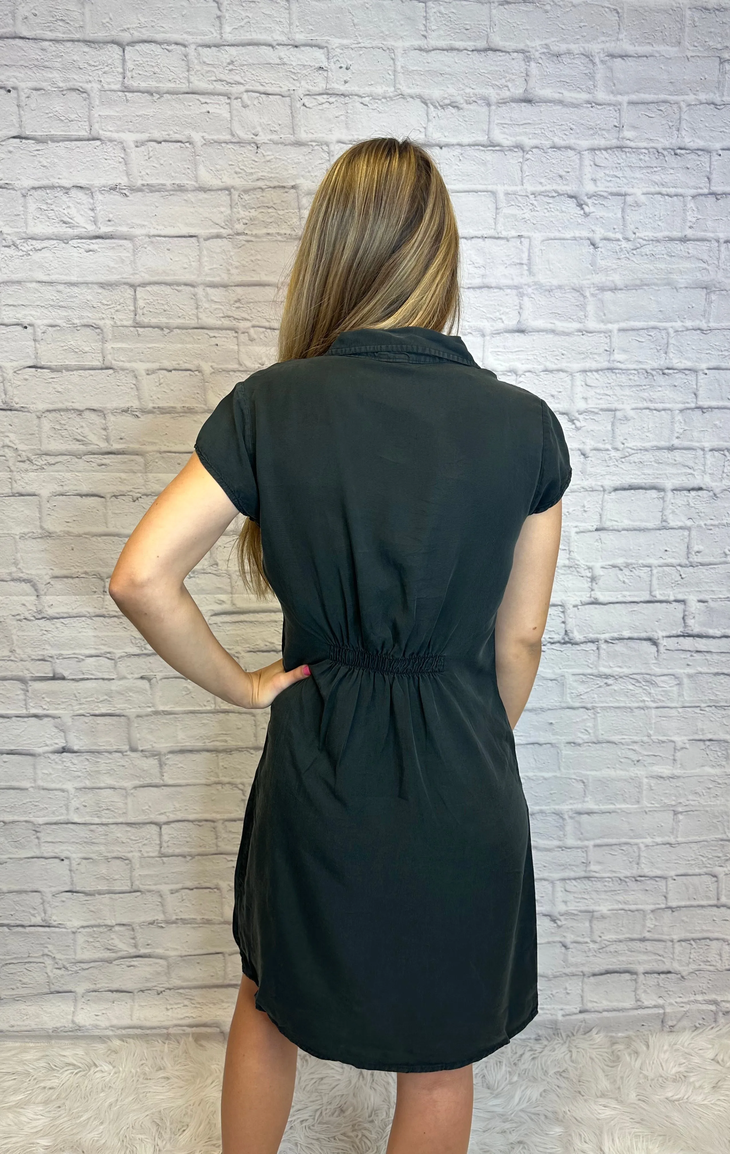 Letty Black Button Up Dress