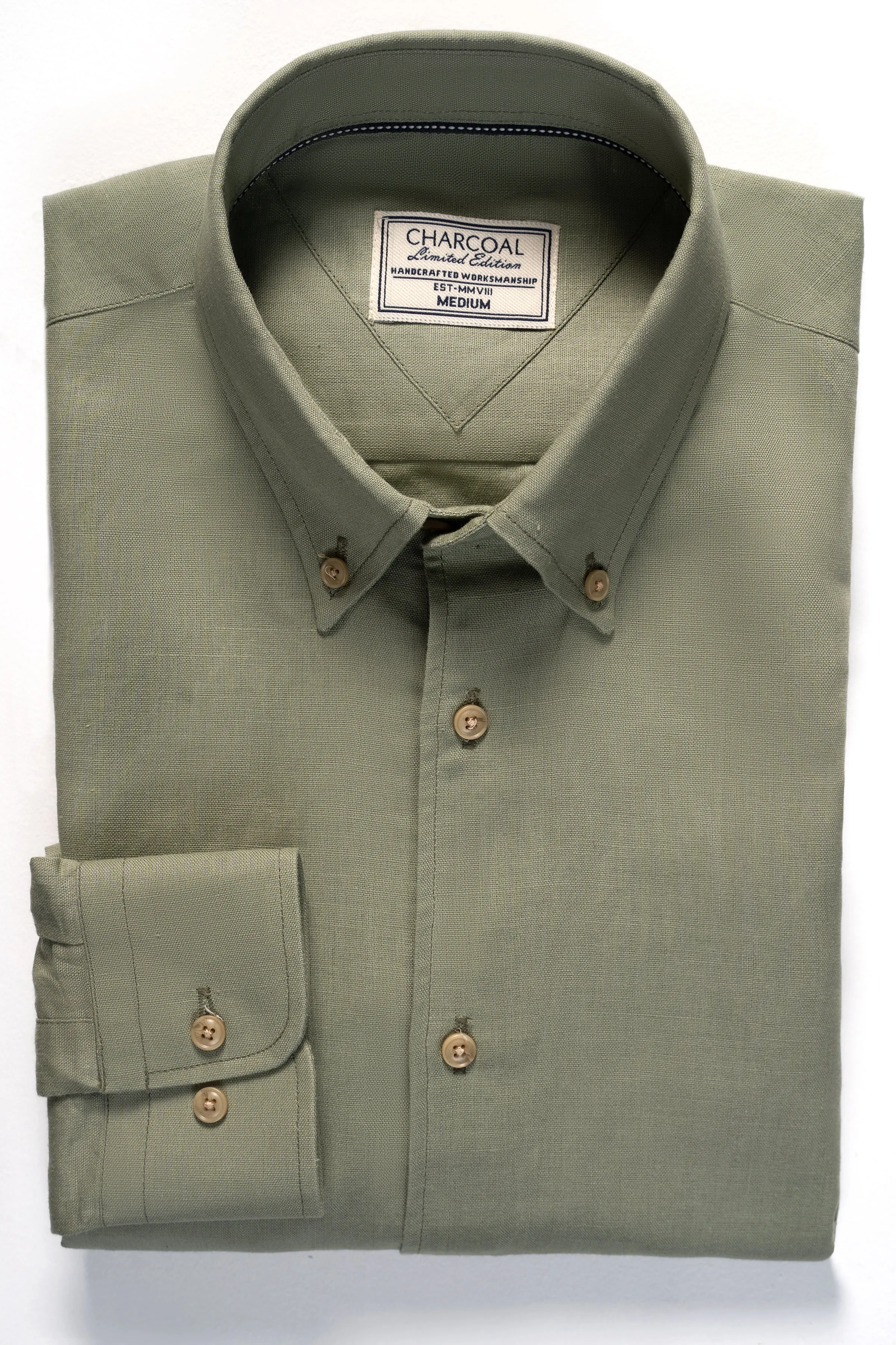 LIMITED EDITION LINEN FABRIC SHIRT OLIVE