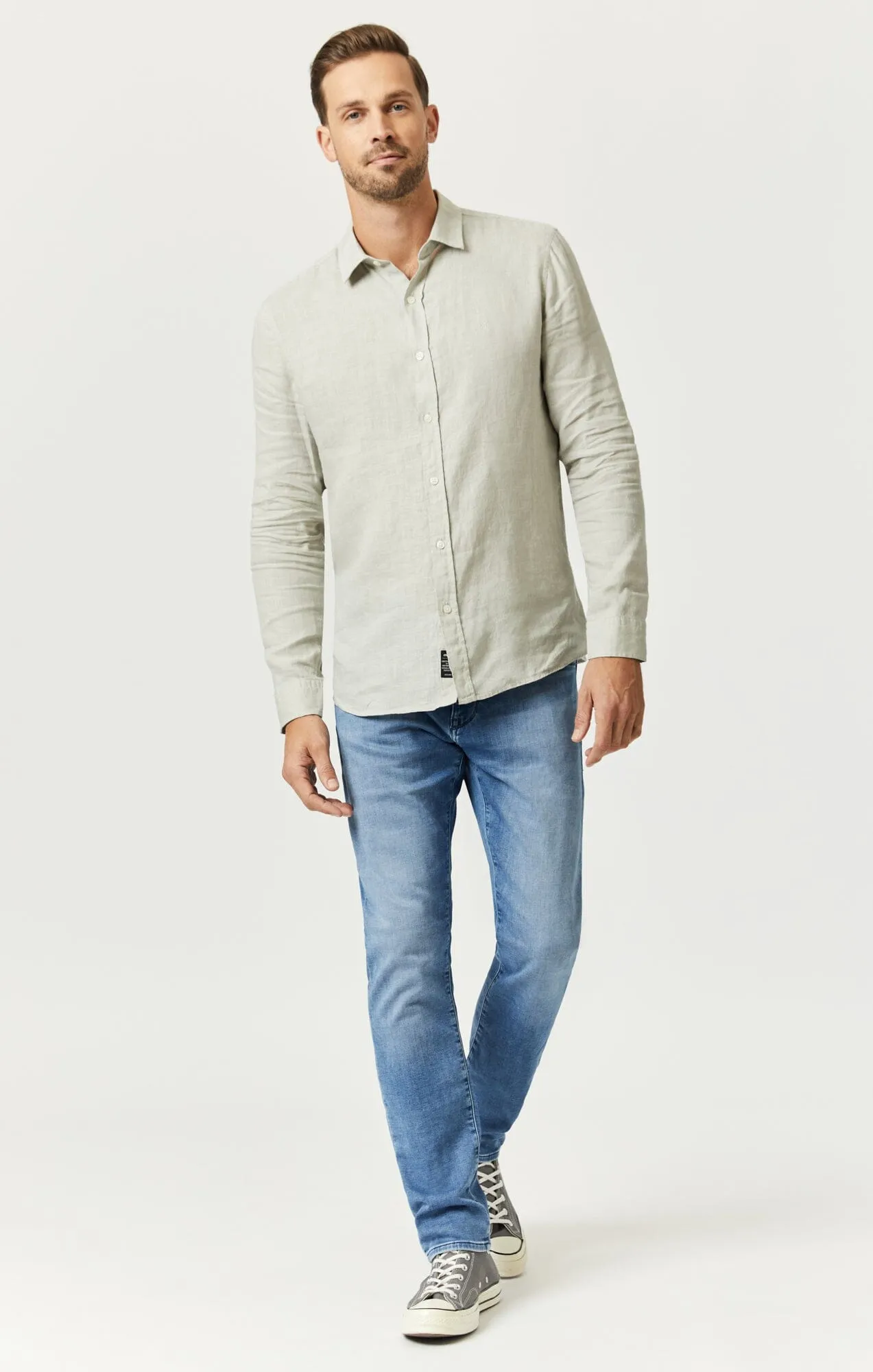 LINEN BUTTON-UP SHIRT IN MOONSTRUCK