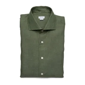 Linen Shirt in Military Green