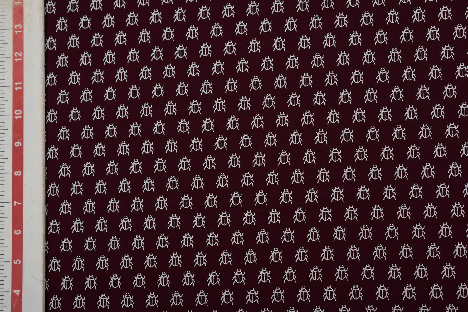 Maroon Printed Cotton Poplin Fabric