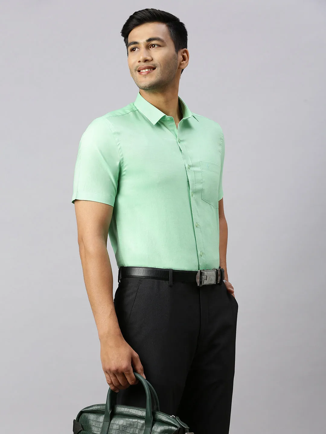 Men 100% Cotton Shirt Green CL8 GF6