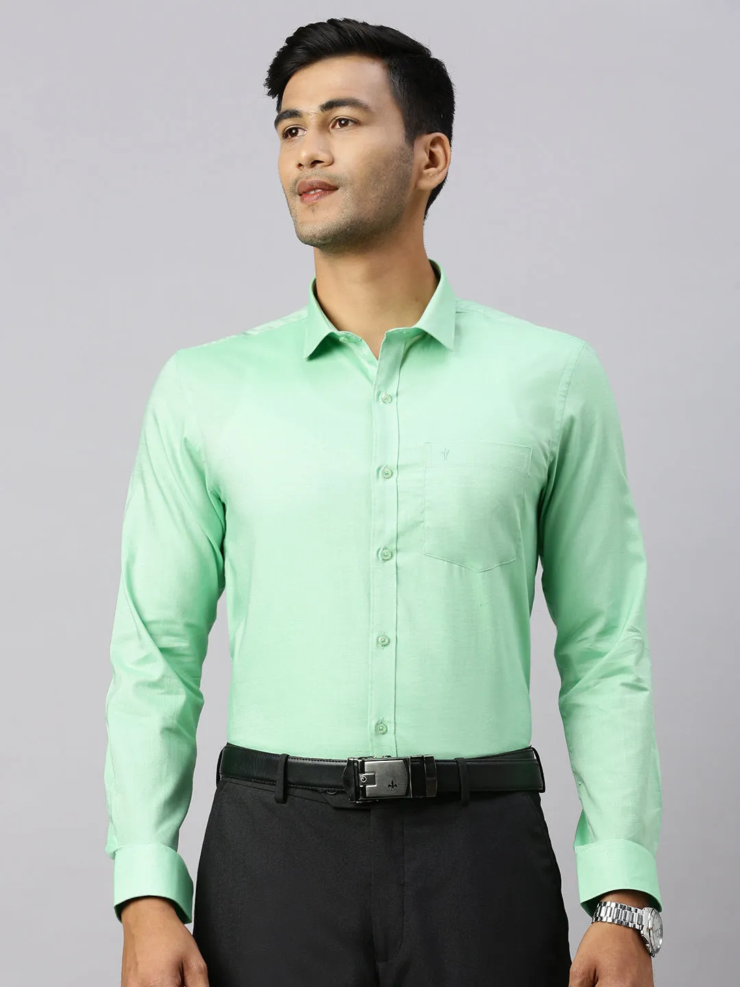 Men 100% Cotton Shirt Green CL8 GF6