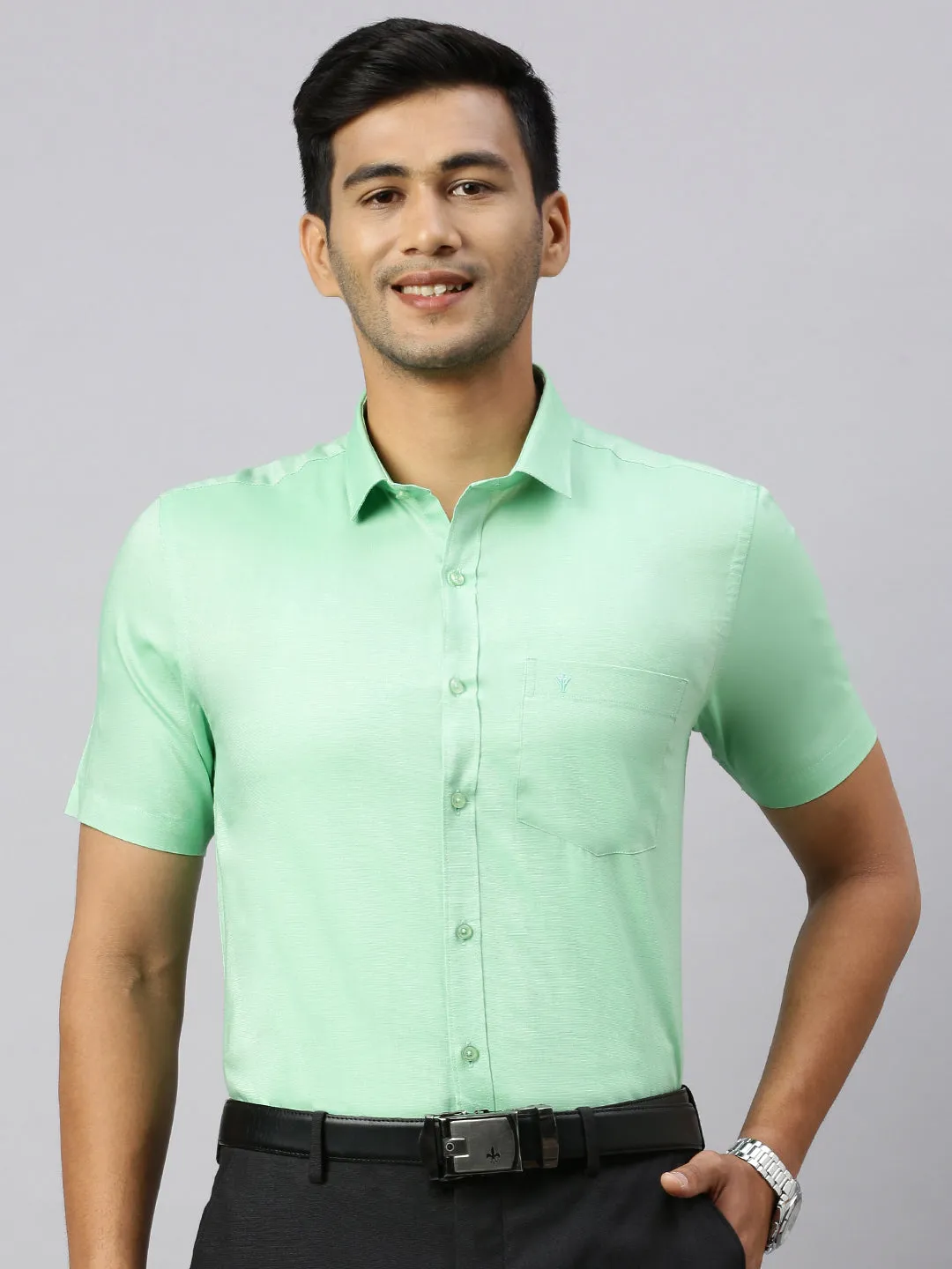 Men 100% Cotton Shirt Green CL8 GF6