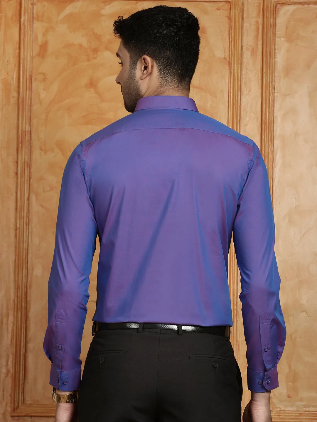 Men 100% Cotton Shirt Violet G104