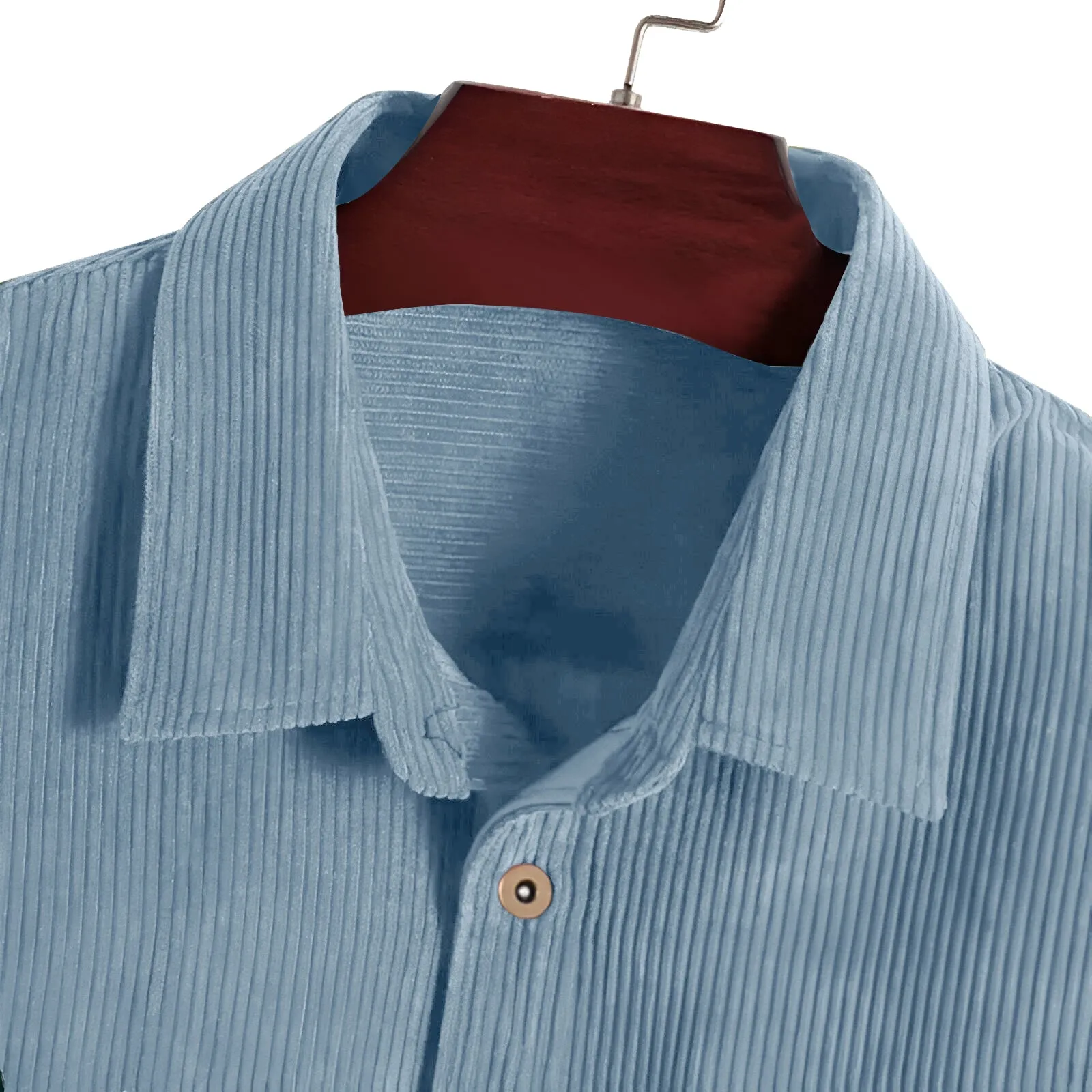 Men's Corduroy Cotton Regular fit Casual Shirt - Blue