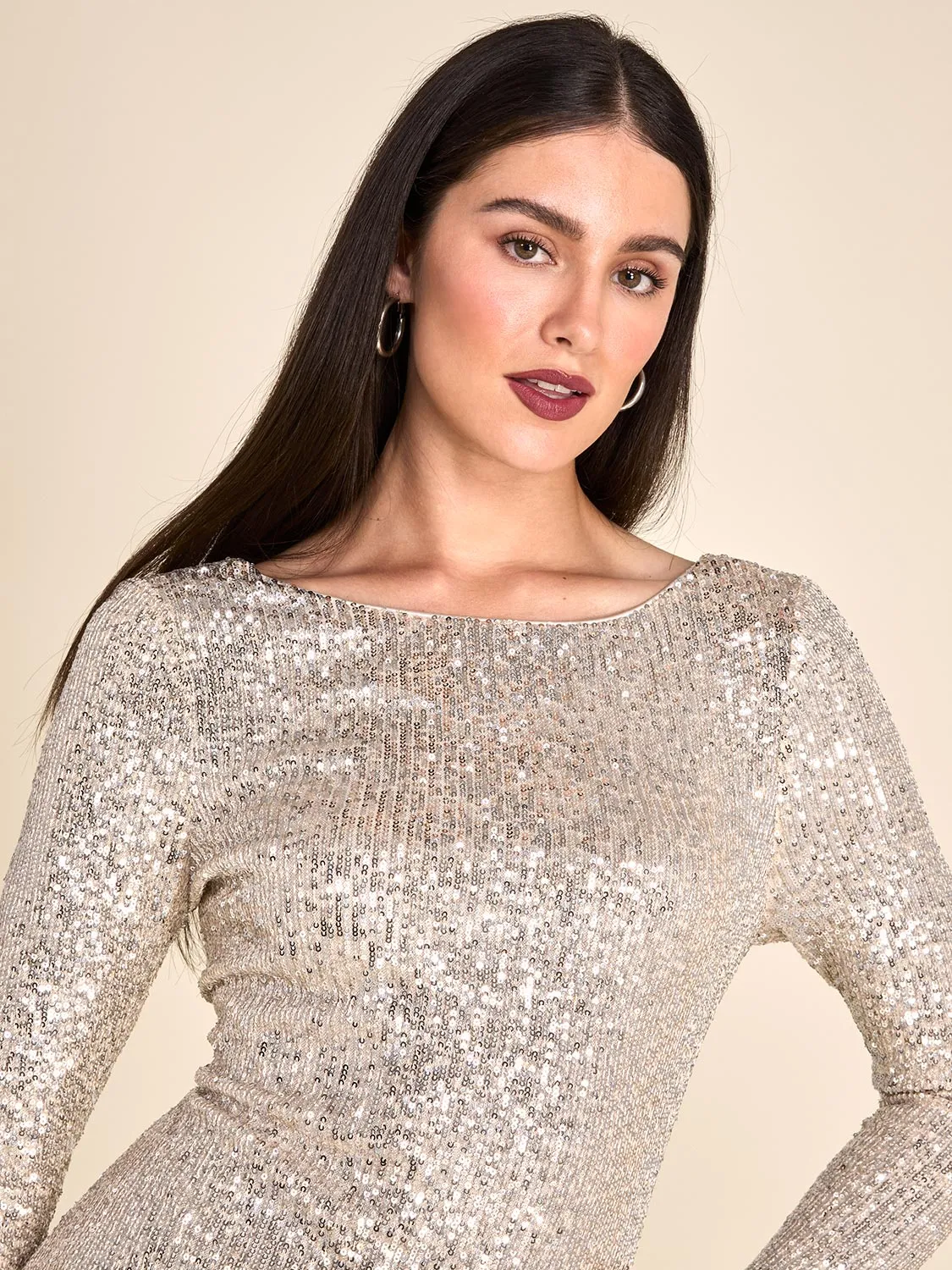 Mini Long Sleeve Sequin Dress