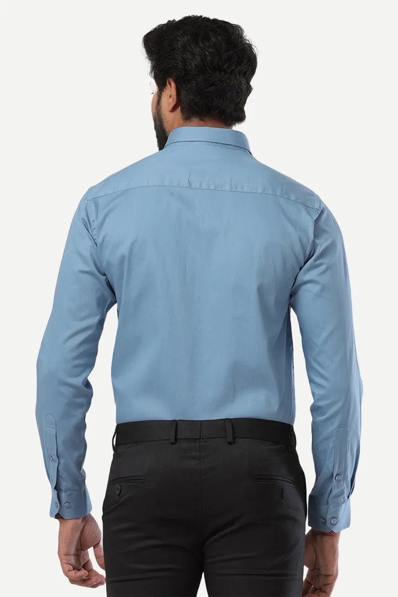 Monti - Steel Blue Formal Shirts for Men | Ariser