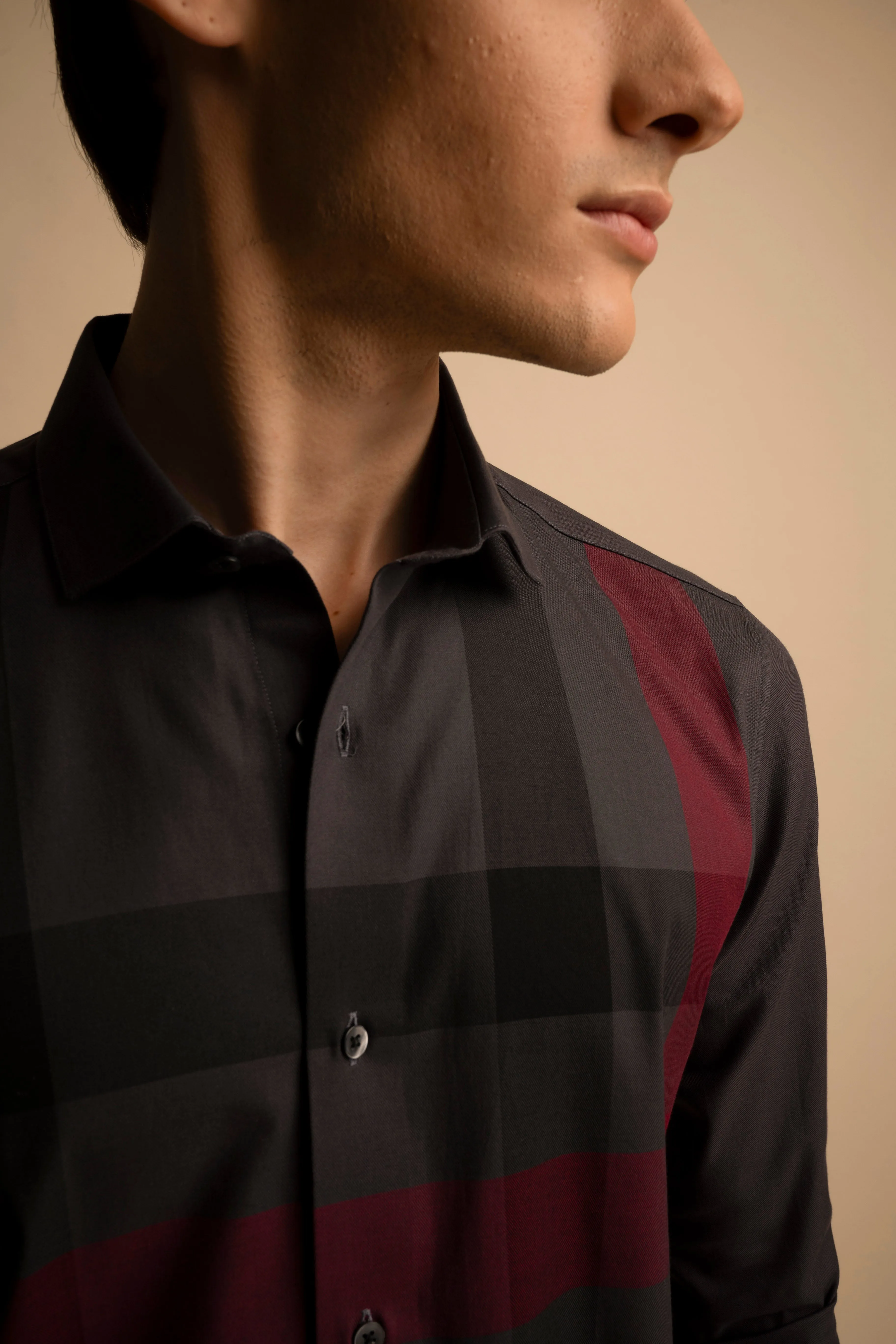 Multi Check Charcoal Shirt EOSS