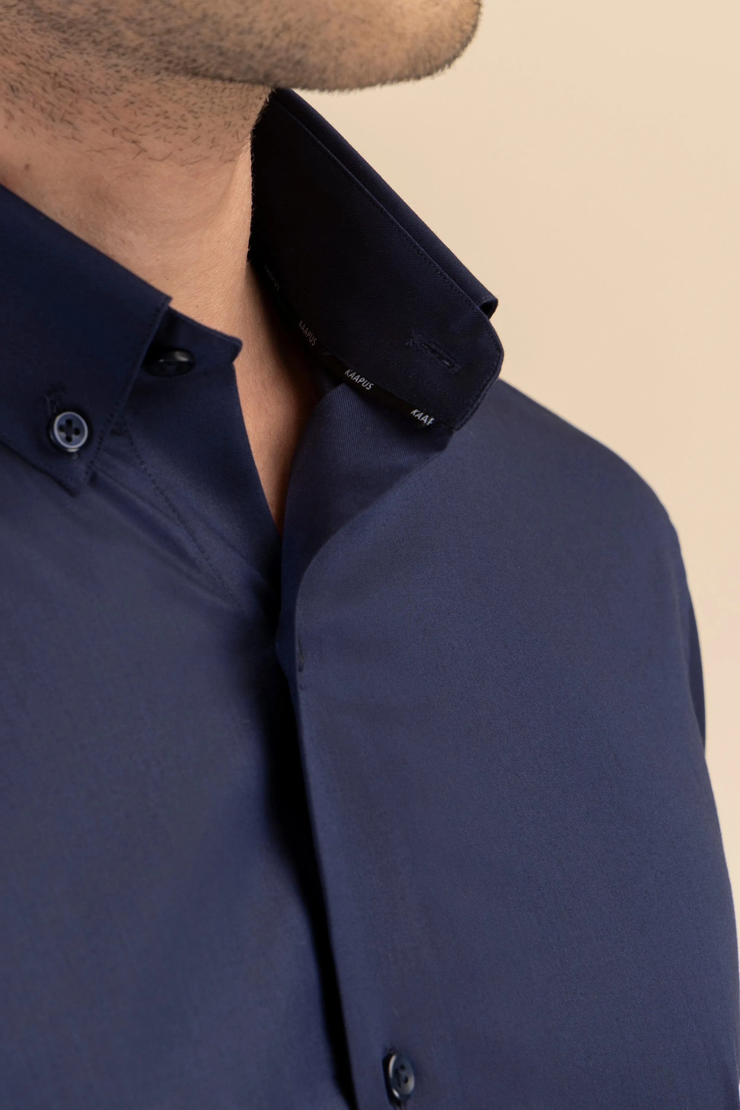 Navy Blue Poplin Solid Shirt