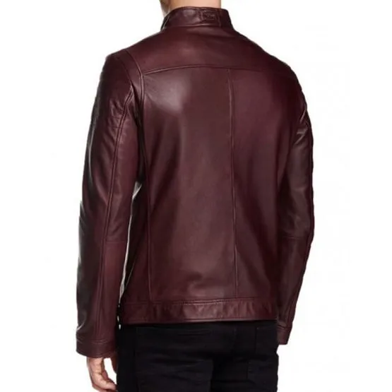 Oliver Red Aviator Cafe Racer Leather Jacket