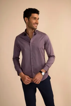 Plum Stretch Satin Shirt