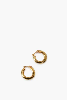 Polished Gold Clip On Hoops