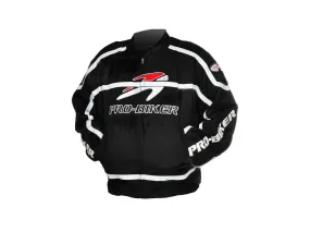 Pro-biker JK-05 Professional Polyester Motorcycle Riding Race Jacket - Black   White