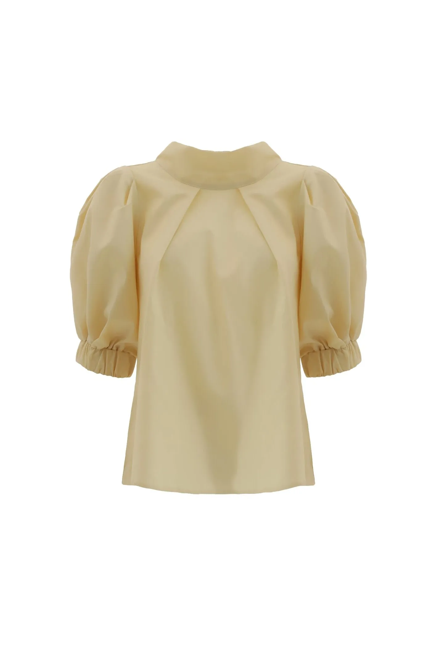 Puff Short-Sleeve Blouse Yellow