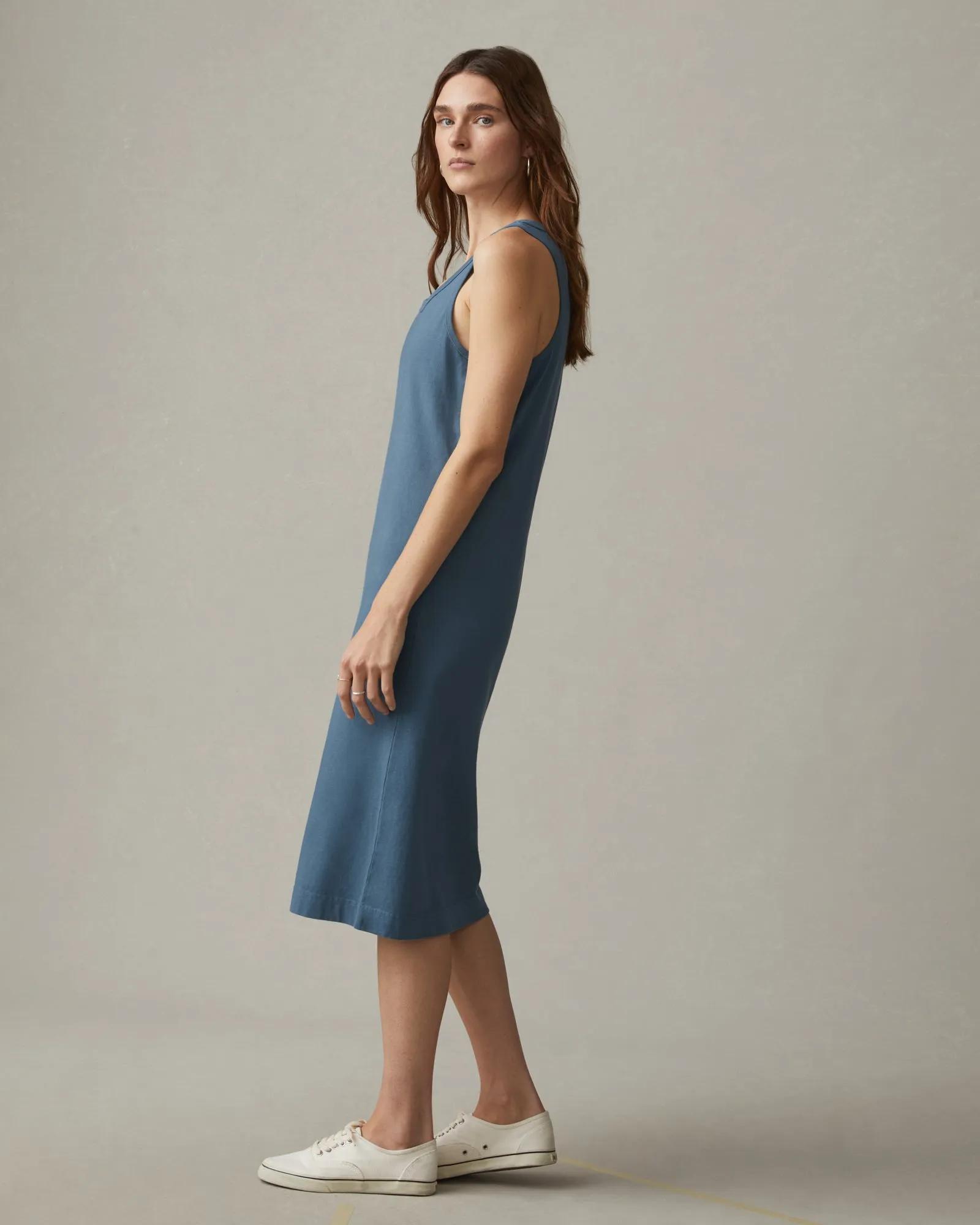 Racer Tank Dress - Bluefin